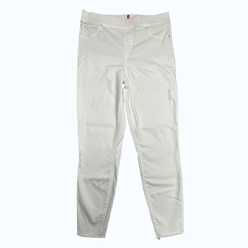 Spanx Jegging Jeans Womens‎ XL White High Rise Pull On Stretch Shaping Denim